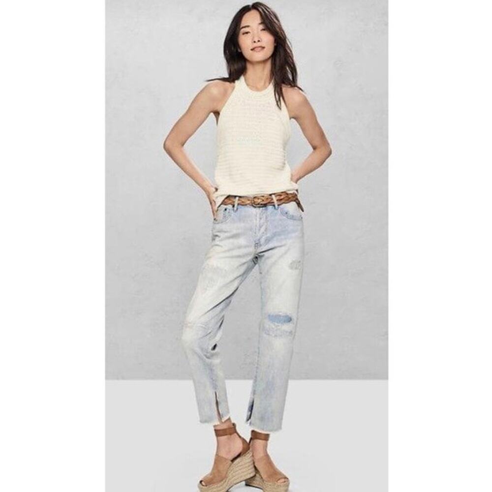 NWT Gap Women's Vintage Straight Patched Jeans, DARK INDIGO SIZE 27 #527473 W06
